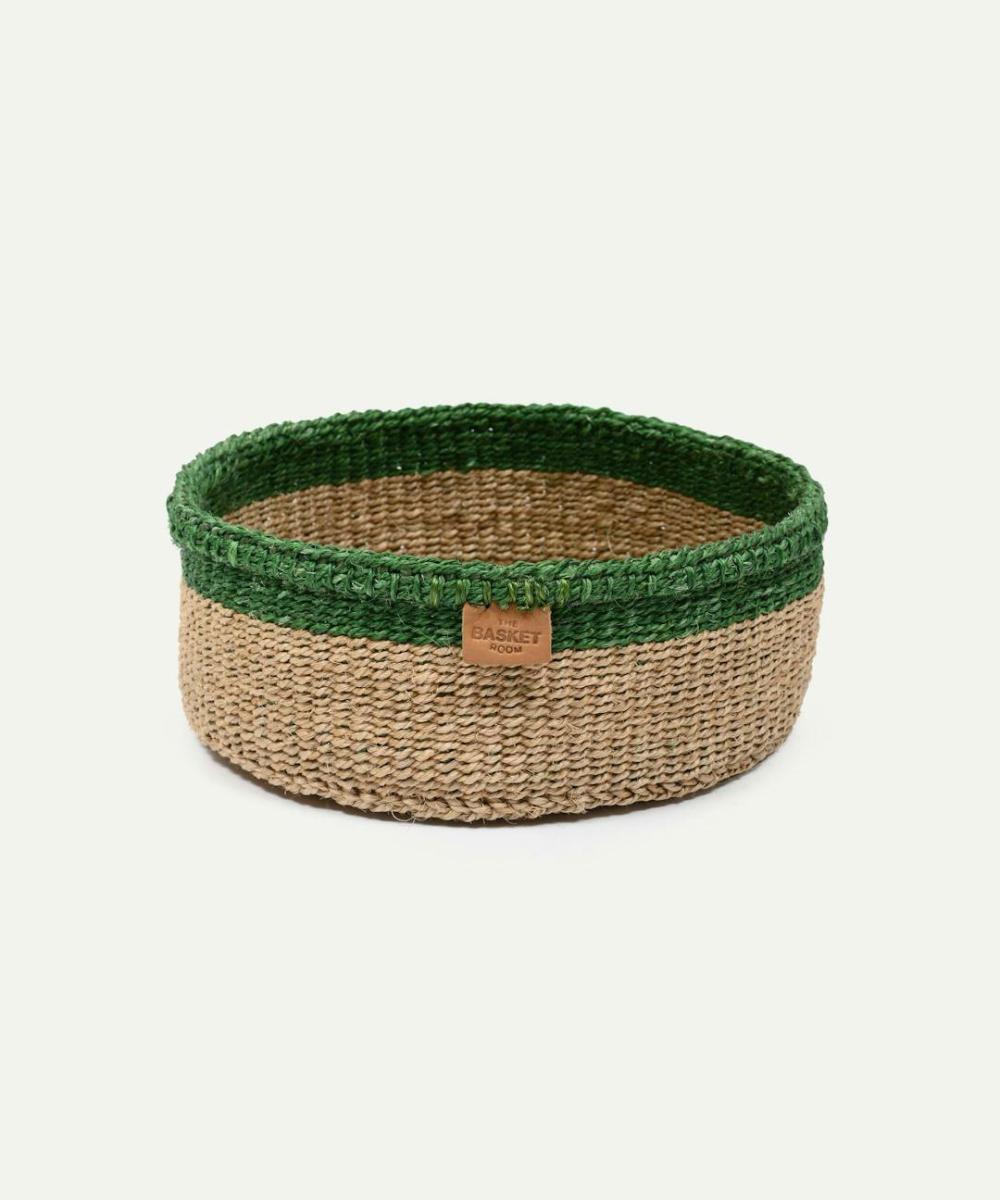 Bakari: Green Trim Bread Basket Kitchenware