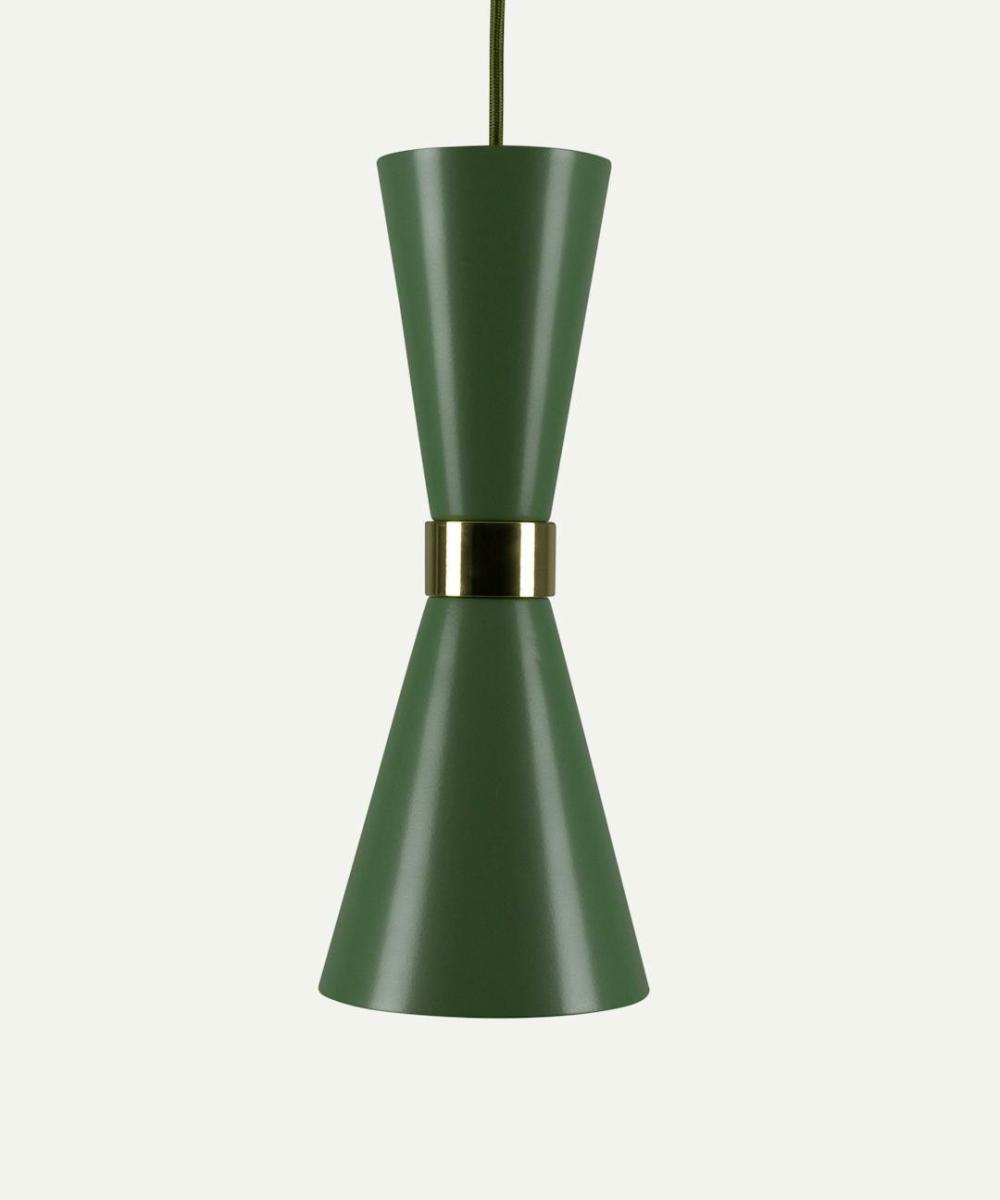 Cairo Mid-Century Coloured Pendant Light Powder Coated Sage Green Lighting