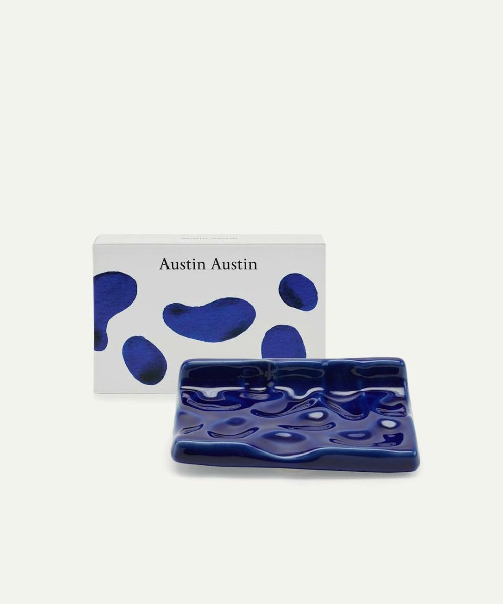 Ceramic Soap Dish In Cobalt Glaze Bathroom Accessories