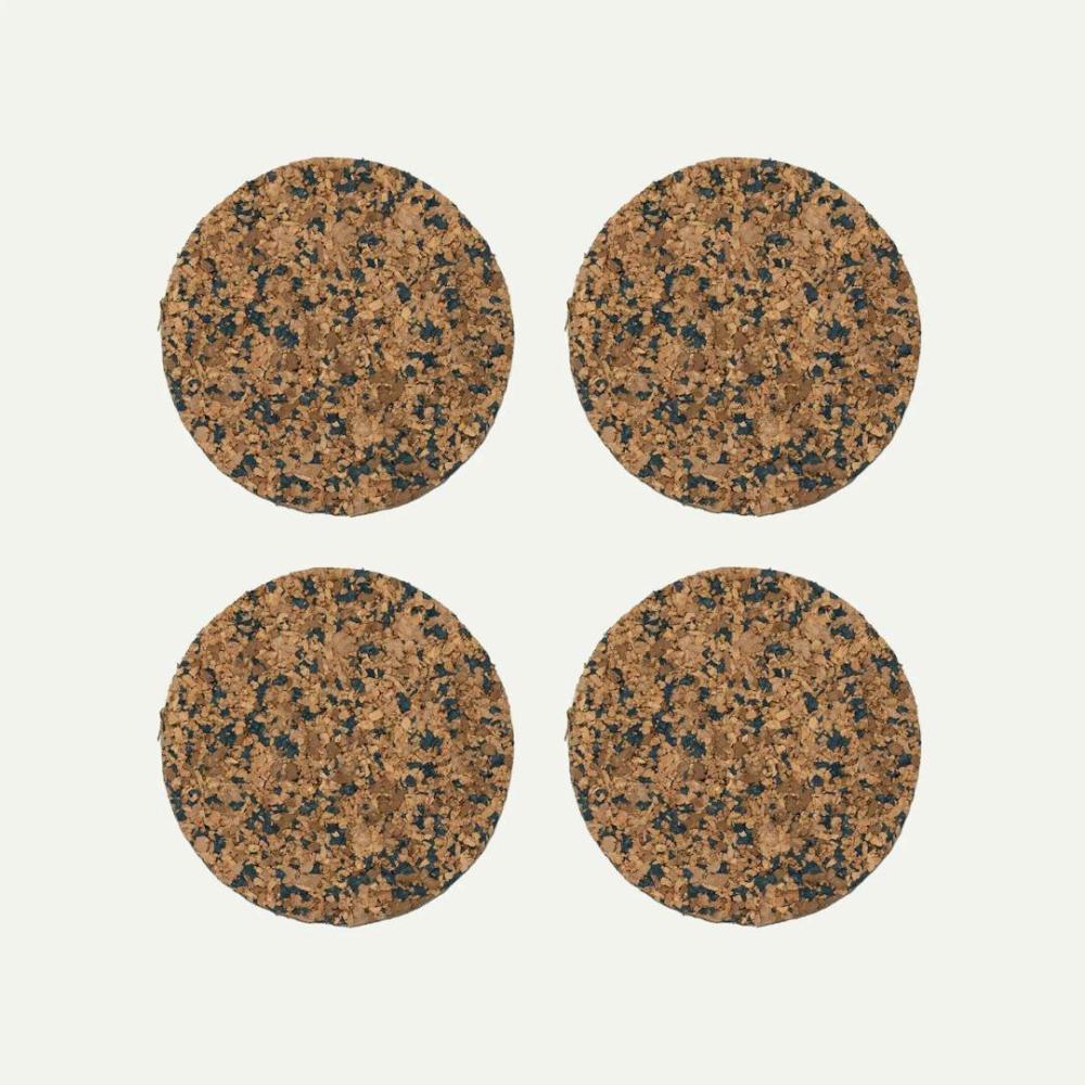 Navy Round Cork Coasters – Set Of 4 Drink & Glassware