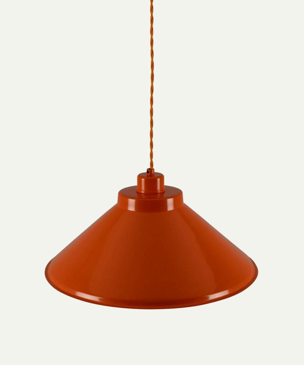 Rio Coloured Brass Pendant Light 38Cm Powder Coated Orange Lighting