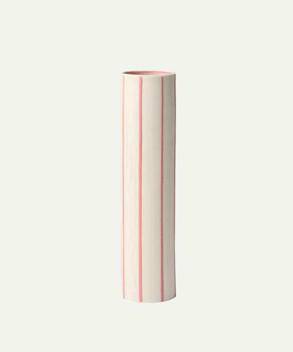 Striped Vase Pink Home Decoration