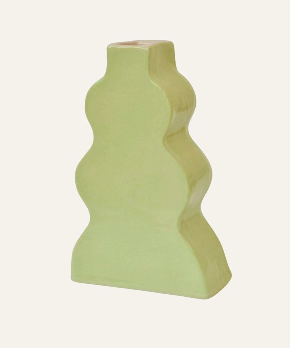 Wavy Vase – Mint Green Home Decoration